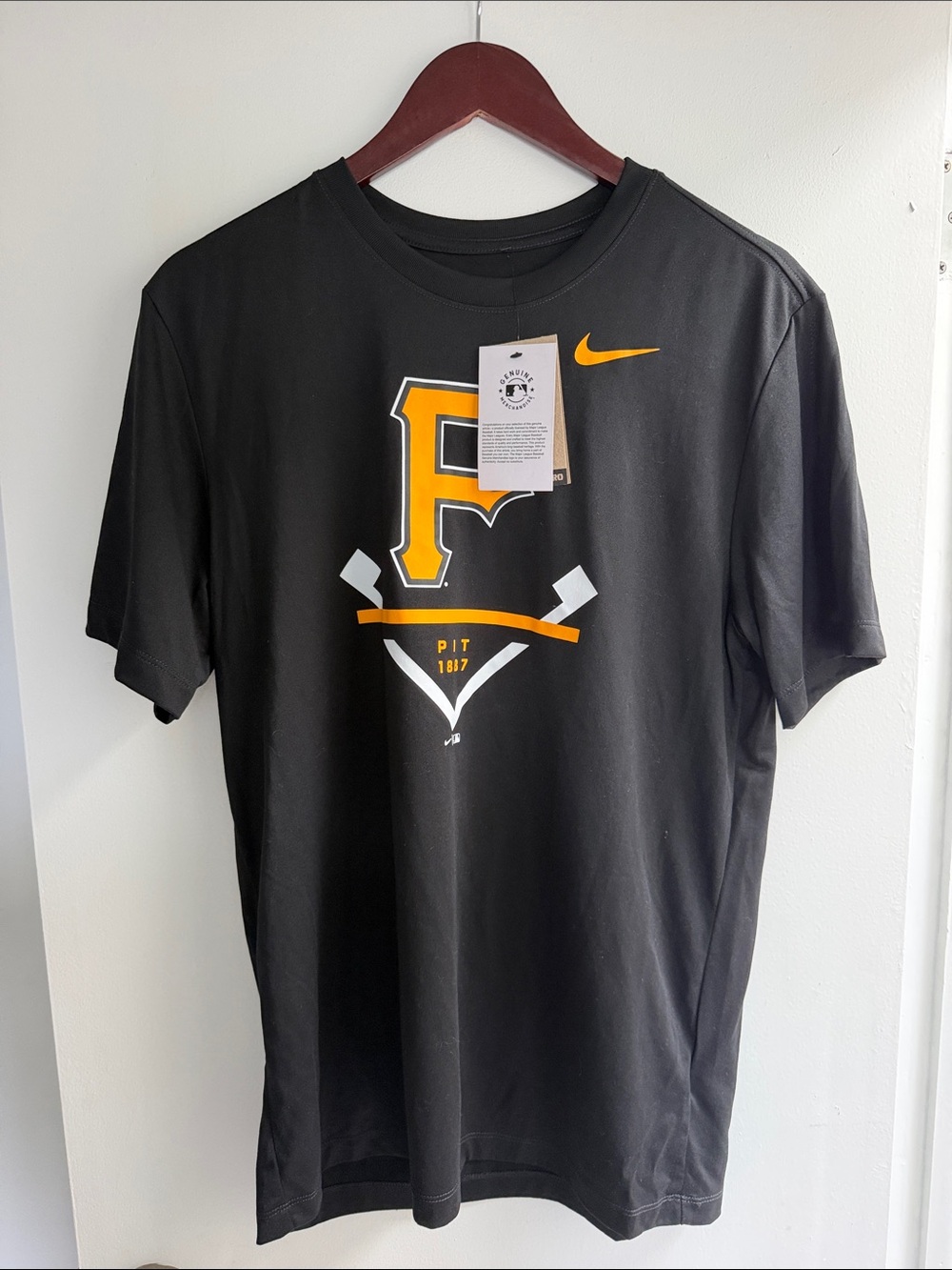 Nike Black Tee with Yellow Pittsburgh 'P' Graphic